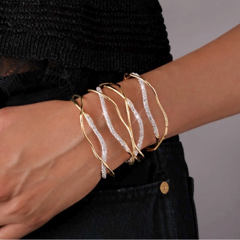 SOLD - ALEXIS BITTAR Solanales Crystal Gold Cuff - Picture 6 of 15